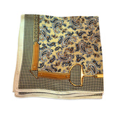 Brown Belt Argyle Silk Scarf